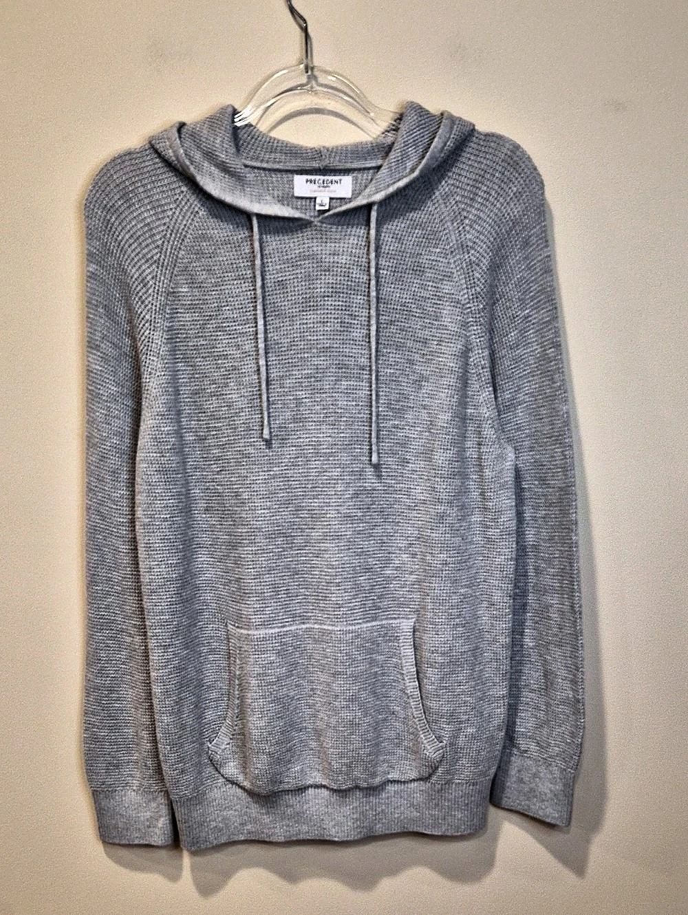 Precedent Long Sleeve Pullover Hoodie Sweater Waffle Cashmere Blend Hoodie.
